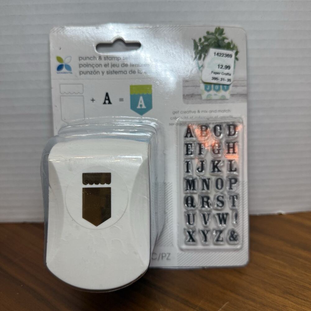 New Momenta Punch & Stamp Set Letters for Crafts, Scrapbooking, Cards